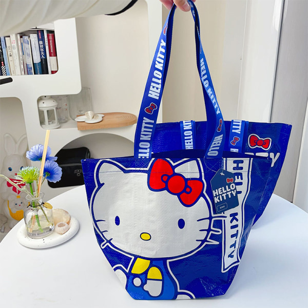 Super Kawaii Blue Cartoon Printed Shopping Nylon Bag Eco-Friend