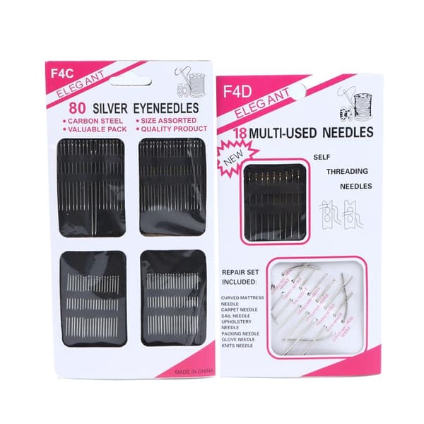 Rustfrit Stål Store Øje Håndsyning Nåle Sæt Til Syning Broderi 80Pcs