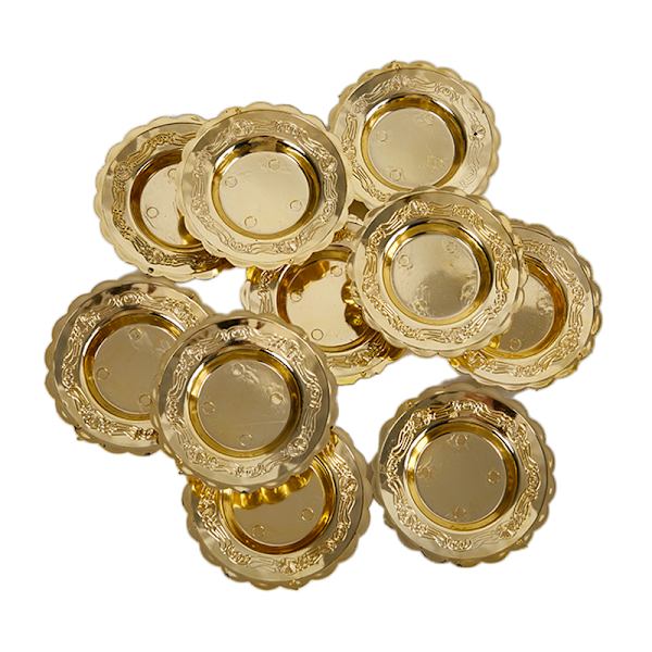 10 stk runde moussekakeplater gullpapir cupcake dessertdispl Gold