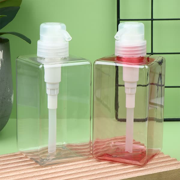450 ml tom påfyllningsbar färgad plastlotionpumpflaskor Pink