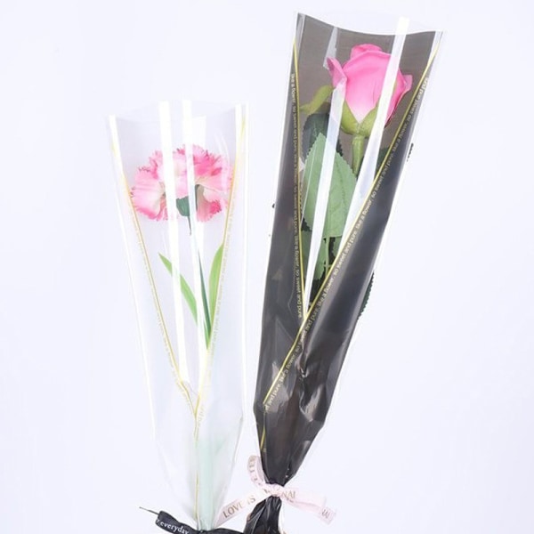 50 st Enskilda Rosärmar Blomsterförpackningspåse Bukettförpackning Pink