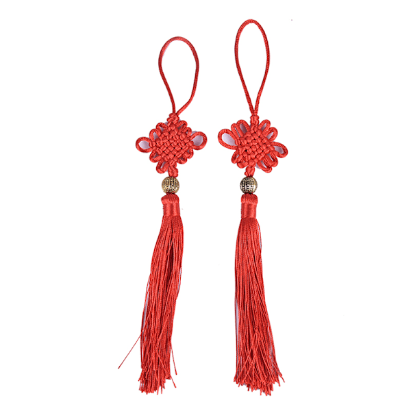 2pc  Knot Jubilant Tassel Home Decoration Pendant DIY Craft Tas Red