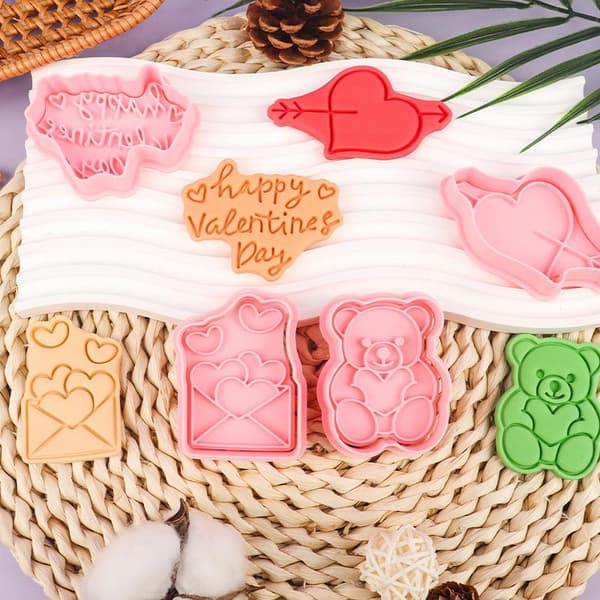3D Valentinsdag Cookie Udstikkere Kiks Form Stempel Bagning A6