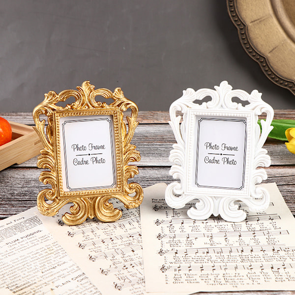 Häät valokuvakehys Retro valokuvakehys Picture Desktop Frame Pho Gold