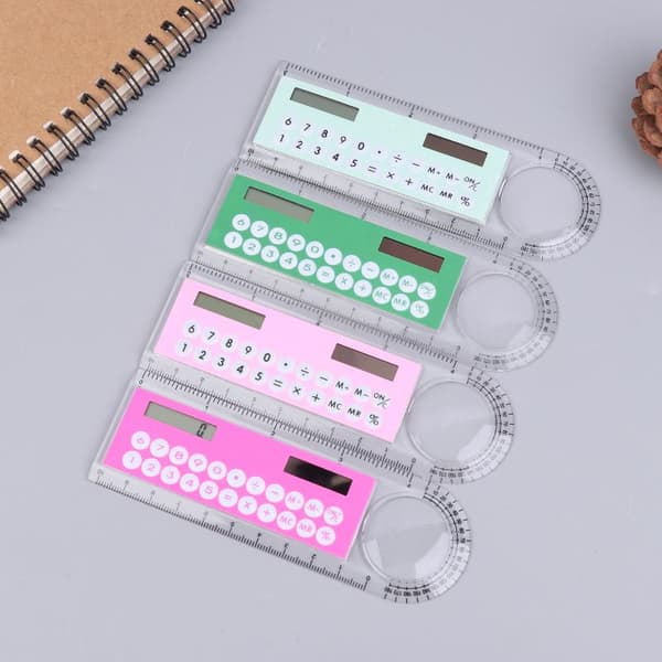 10 cm lineal lommeregner solcellekort mini beregning studerende aritmetik Green