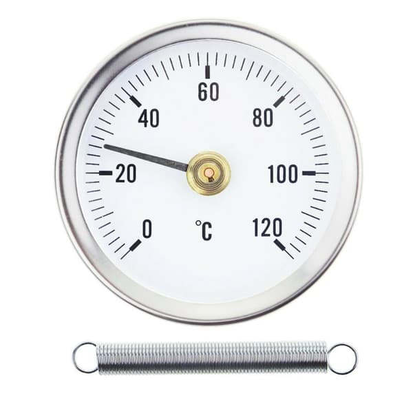 0-120℃ Rustfritt stål klemrørtermometer på 63 mm metall 1Pc