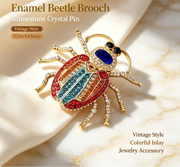 Mode Farverig Mousserende Rhinestone Bille Broche Tøj De