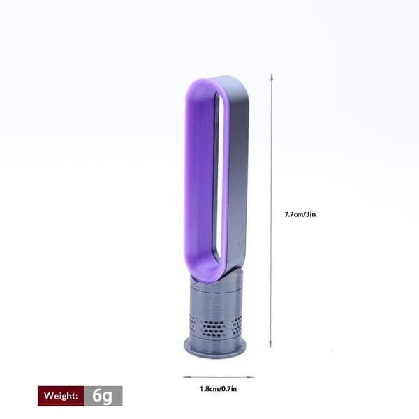 1 stk. 1/12 dukkehus simulering mini bladløs elektrisk ventilator model Purple