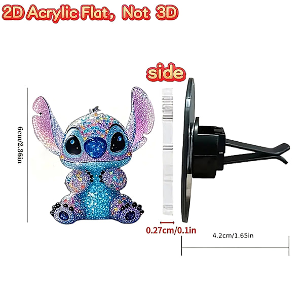 1 STK Ferdig Ventilasjonsklips Bilpynt Aromaterapi Akryl A5