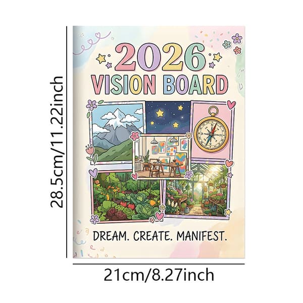 2026 Vision Board og Målplanlegger: Manifestér ditt beste liv med Multicolor