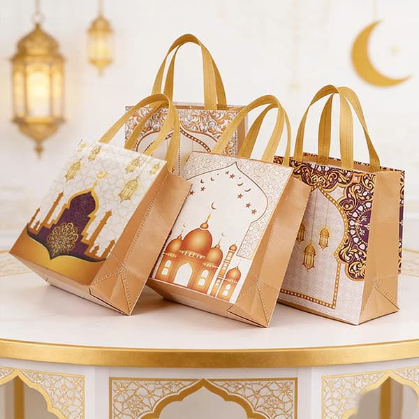 10 st Eid Mubarak presentpåse Nonwoven kakgodisförpackningspåse A2