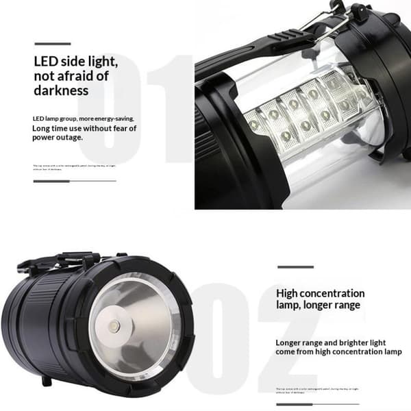 LED Campinglys Hengende Sammenleggbar Mini Lanterne Sterk Lysstyrke