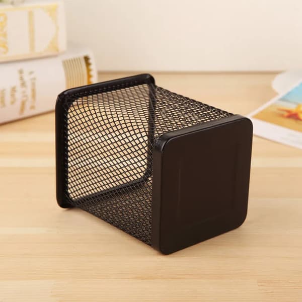 Metal Mesh fyrkantig pennask Skrivbord Creative Organizer Brevpapper De Square
