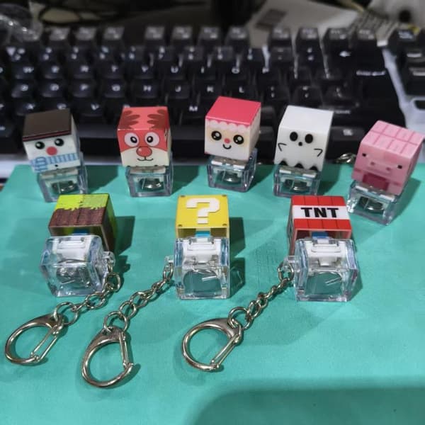 Spiltastaturknap Nøglering Fidget Legetøj Dekompression Keycaps A9