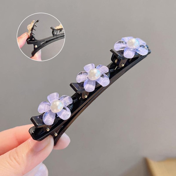 Flower Sparkling Crystal Butterfly punottu hiusklipsit Nelilehtinen 1