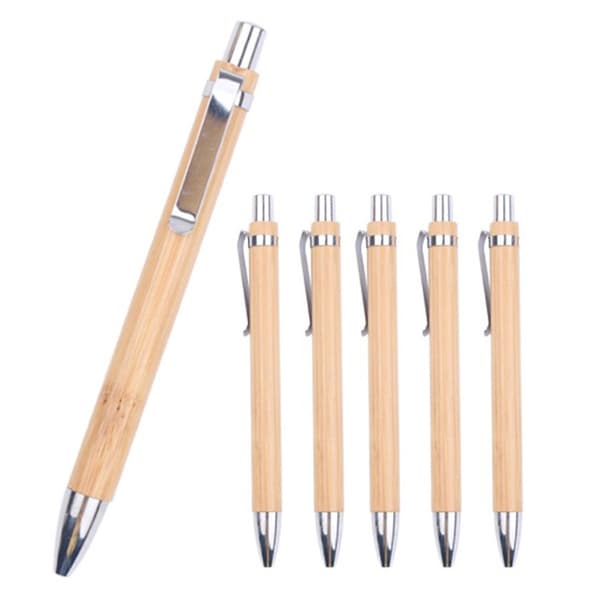 4 st set bambu trä kulspetspenna 1,0 mm kulspets black