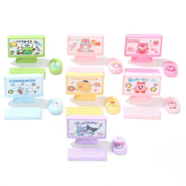 Dollhouse Miniture monitori näppäimistö hiiri set Decoration Access A3