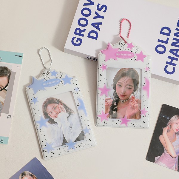 3-tommers Star Kpop-fotokortholder Idol Photo Protective Case P Blue