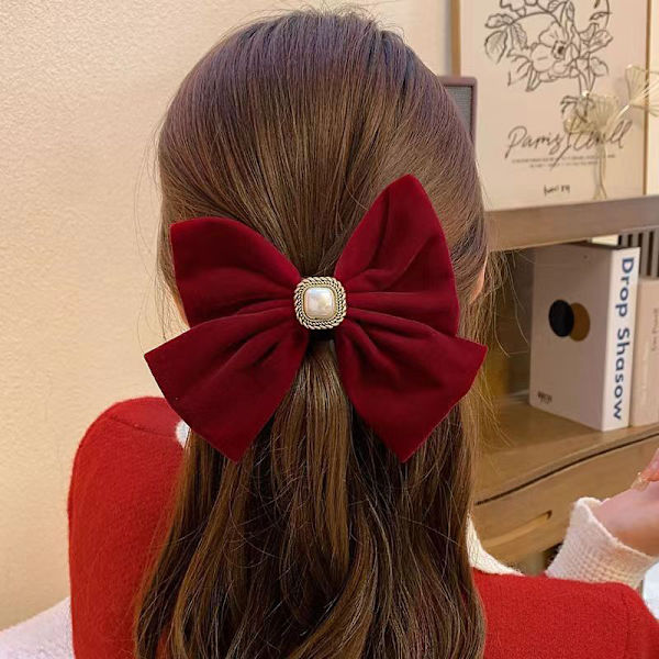 Big Bow Hiusneulat Iso rusetti Retro Yksiväriset Laadukkaat hiukset Red