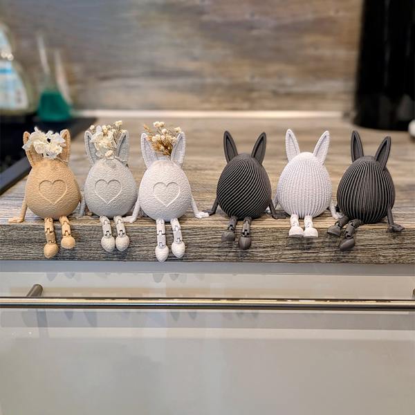 3D påskäggsmodell med rörligt äggprydnad ledade ägg A1