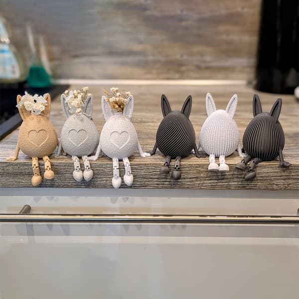 3D påskeeggmodell med bevegelig eggpynt, artikulert egg A7
