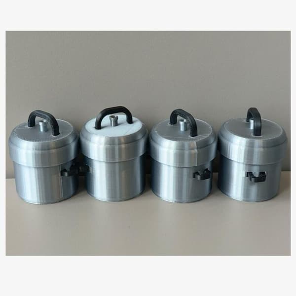 Trykkoker 3D-print dekompresjonsknapp fingerklikker Silver
