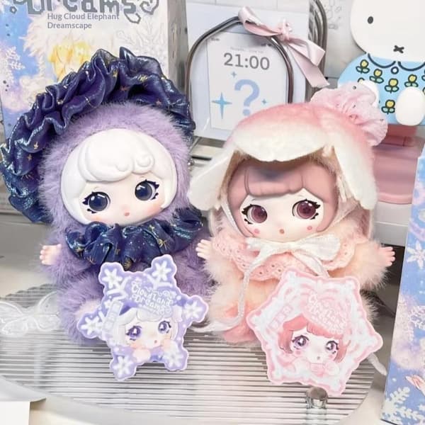 YuLi Hug Cloud Dream Series Blind Box e Fluffy Vinyl Doll Keych 1Box Random