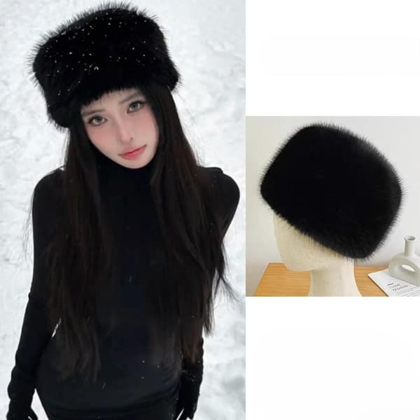 Ny Fluffy Pels Dame Vinterhue Vinter Sne Skihue Kvinde Fa A4