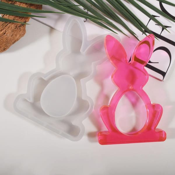 3D påskhareprydnad silikonform DIY äggsvampformer A5