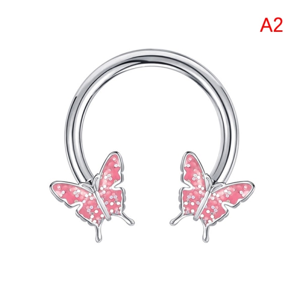 Butterfly Horseshoe Nose Rings Örhängen Septum Ring A2