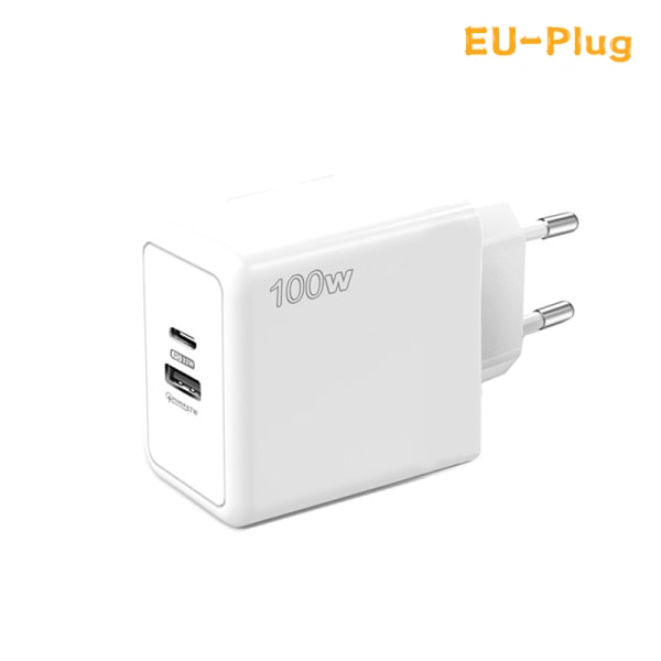 100W USB Type-C oplader PD Hurtigopladningsstrømadapter til Ipho White EU-Plug