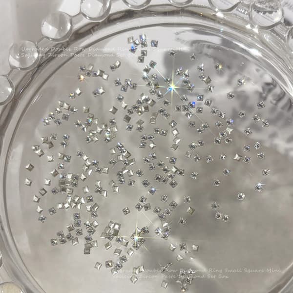 50 st glänsande zirkon strass nagelstenar 3d Flatback strass Champagne
