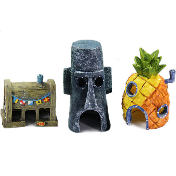 Mini Sponge Figur Bob Toys Aquarium Fish Tank Ornaments A2