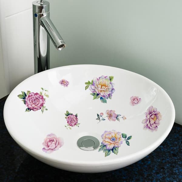 Blomma Badrum Väggklistermärke
