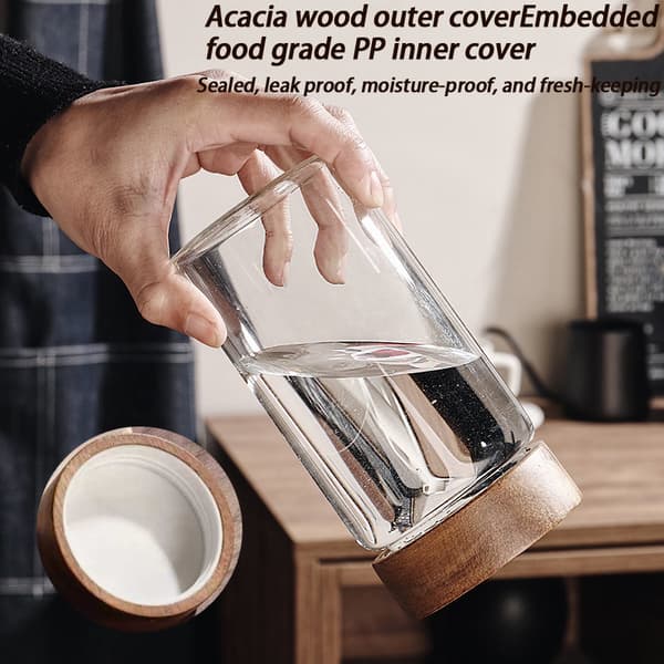 Kaffeböna Glas Förseglad Burkte Kaffepulver Krydda Förseglad Sto B