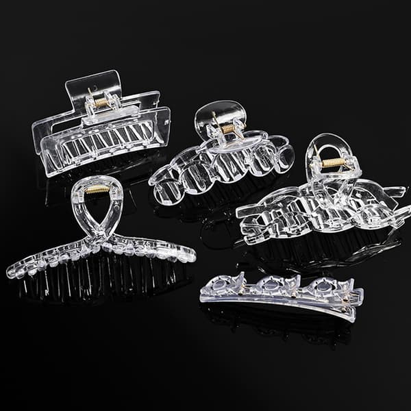 Akryl Clear Claw Transparent plastik hårspænder Blank hårnål A2
