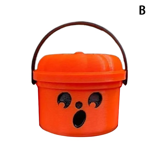 Mini Halloween Nostalgia Bucket 3D-trykt Halloween Gresskar Mi B