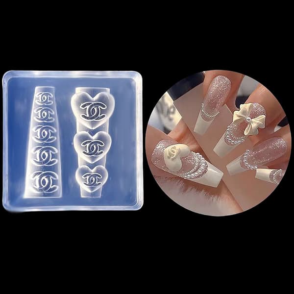 Neglekunst Silikoneforme Manicure Skabelonforme Hjerte Design N