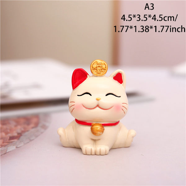 Kawaii Cat Figurine Wealth Fortune Sculpture Gaming Office Tabell A3