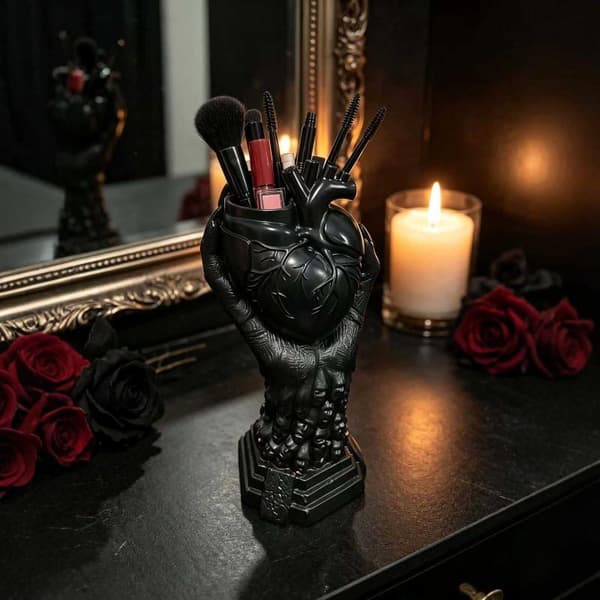 Gotisk Anatomisk Hjerte Harpiks Vase Unik Kraniebase Perfekt Til A8