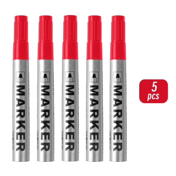 Permanent malingsmarkør vandtæt sort pen 2 mm hurtigtørrende Red