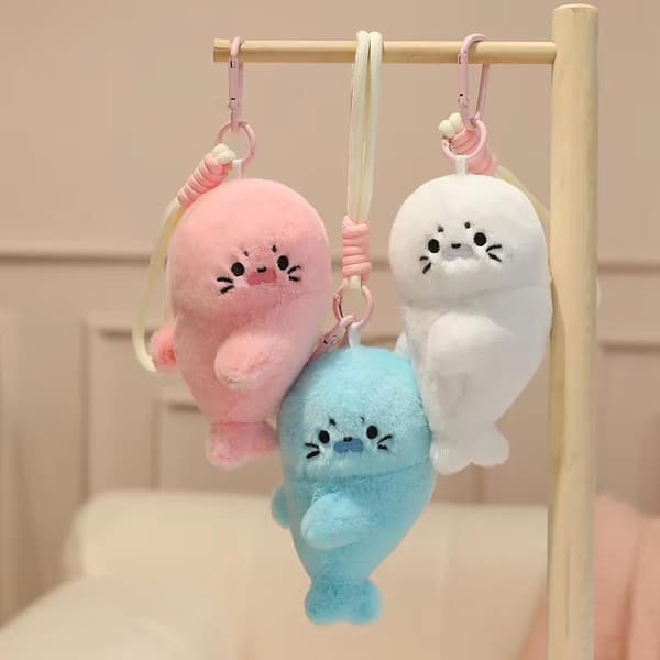 Havdyr Babysæl Plys Fluffy Par Nøglering Magnetisk Att D