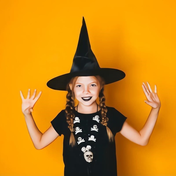 Halloween heksehatte Voksen heksehatte Maskerade troldmandskostume Black