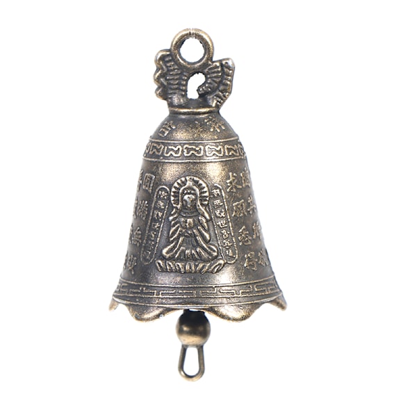 2 kpl Antiikki Bell Kiinan mini pronssi kupari veistos rukoile Guan