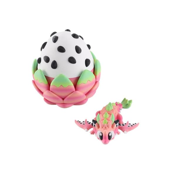 3D-printet e og Silly Dragon Fruit Drage og Drageegg Plas A2