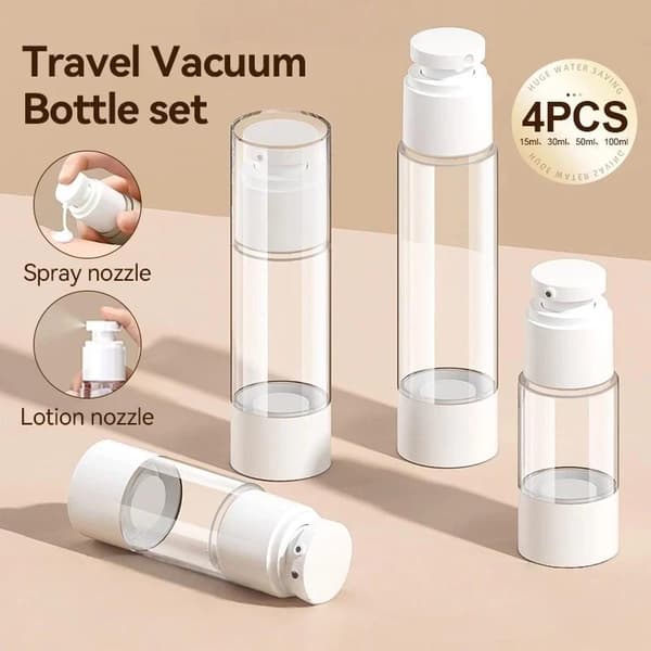 Matkapumppuvoidepullo kirkas muovinen tyhjiösuihkepullo purkki 30ml