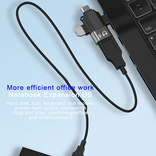 3-in-1 OTG-sovitin USB3.0 IOS-muuntimeen Type-C Micro USB Fla Orange