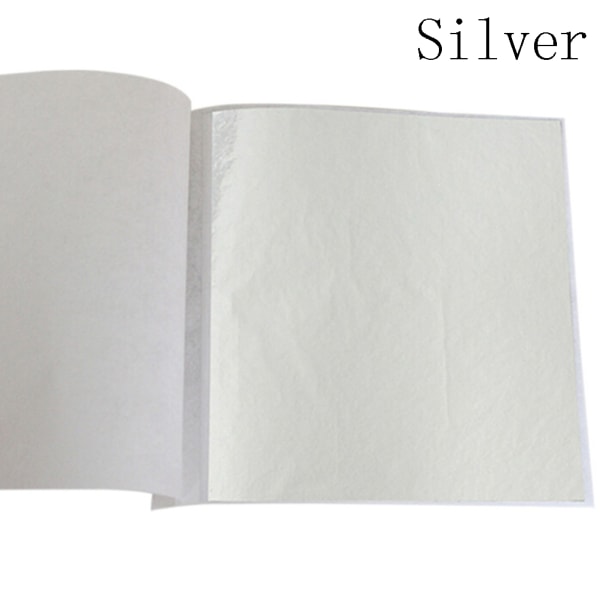 100 ark Guldfolie Bladforgyldning Håndværk Håndværkspapir Silver