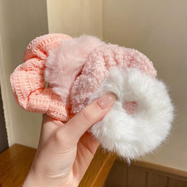 7 st/set Mode Söta Fluffiga Hårsnoddar Hästsvanshållare Ru A1