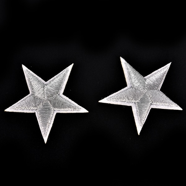 10 kpl Silver Stars Brodeeratut merkit, silitettävät laastarit Motif App